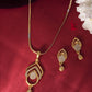 VOJ Gold-Polished AD Stone Studded Designer Chain Set | Swadesiicart