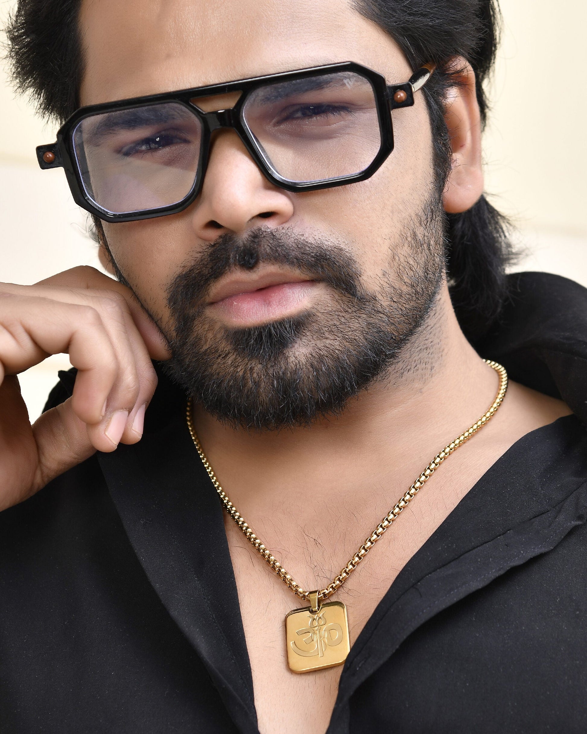 VOJ Gold Toned Men Chain With OM Pandent | Swadesiicart
