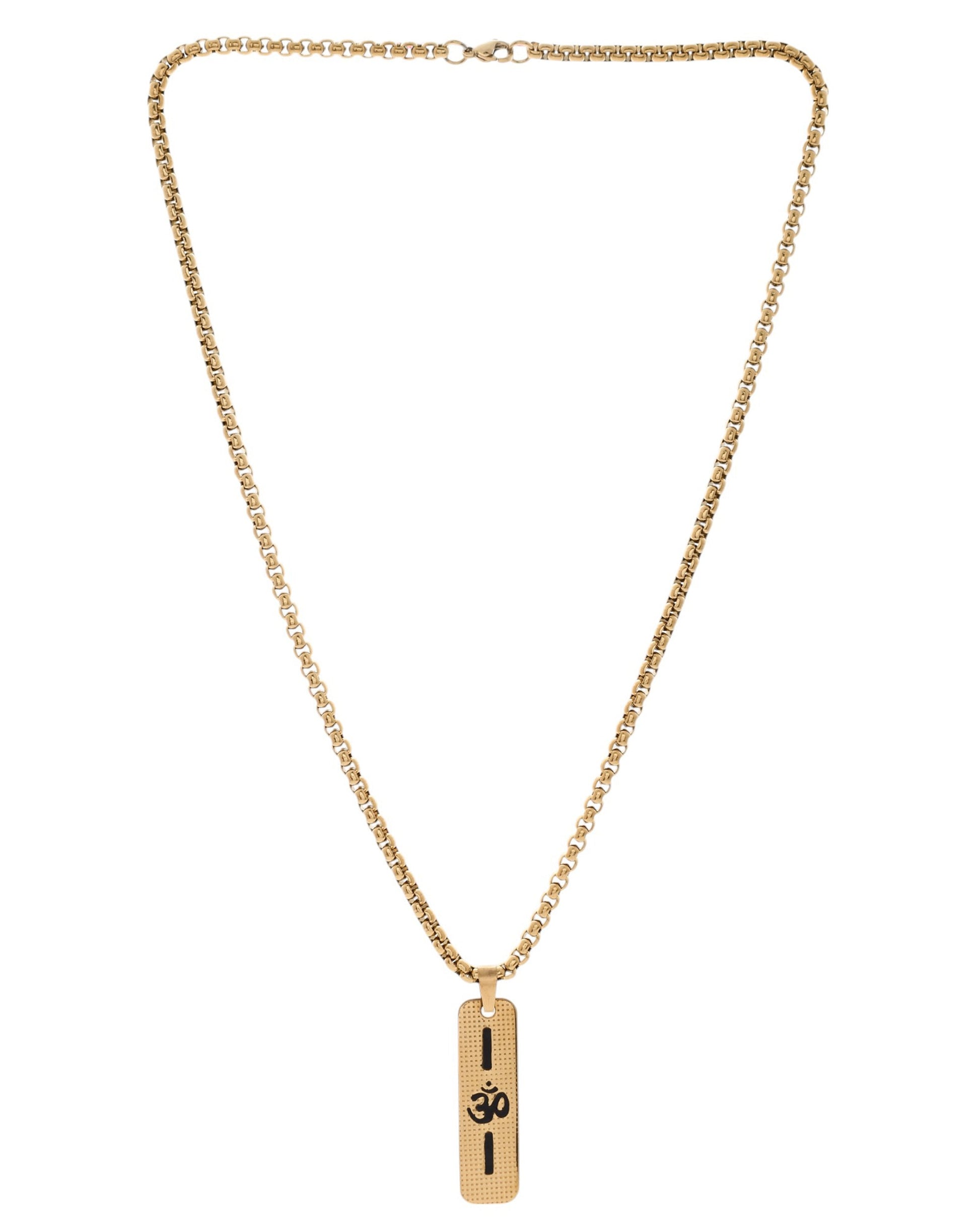 VOJ Men's Gold-Polished Chain With Pandent | Swadesiicart