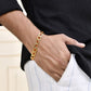 VOJ Men's Gold Toned Rudraksha Bracelet - Swadesiicart