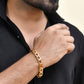 VOJ Men's Gold Toned Rudraksha Bracelet - Swadesiicart