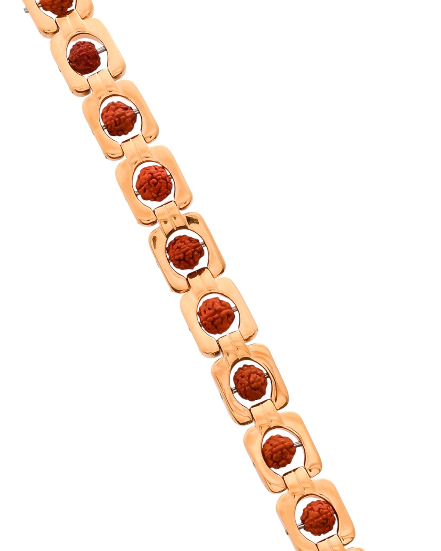 VOJ Men's Gold Toned Rudraksha Bracelet - Swadesiicart