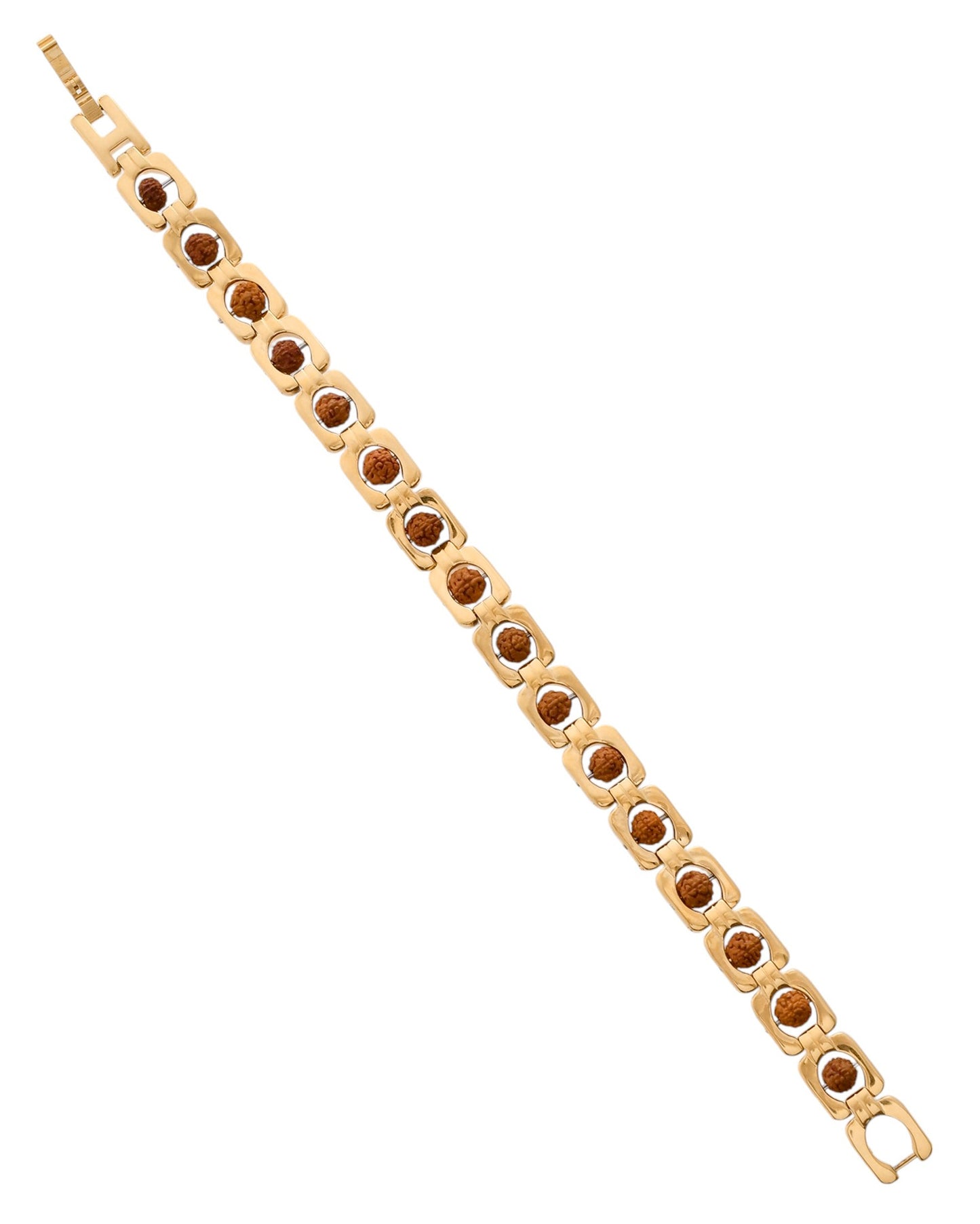 VOJ Men's Gold Toned Rudraksha Bracelet - Swadesiicart