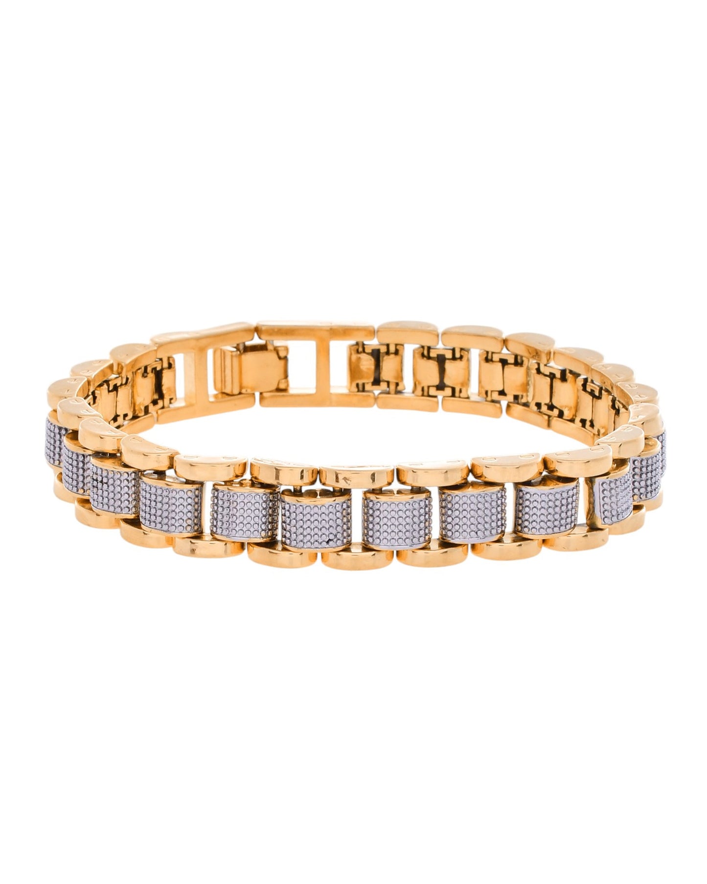 VOJ Men's Dual Toned Designer Bracelet - Swadesiicart