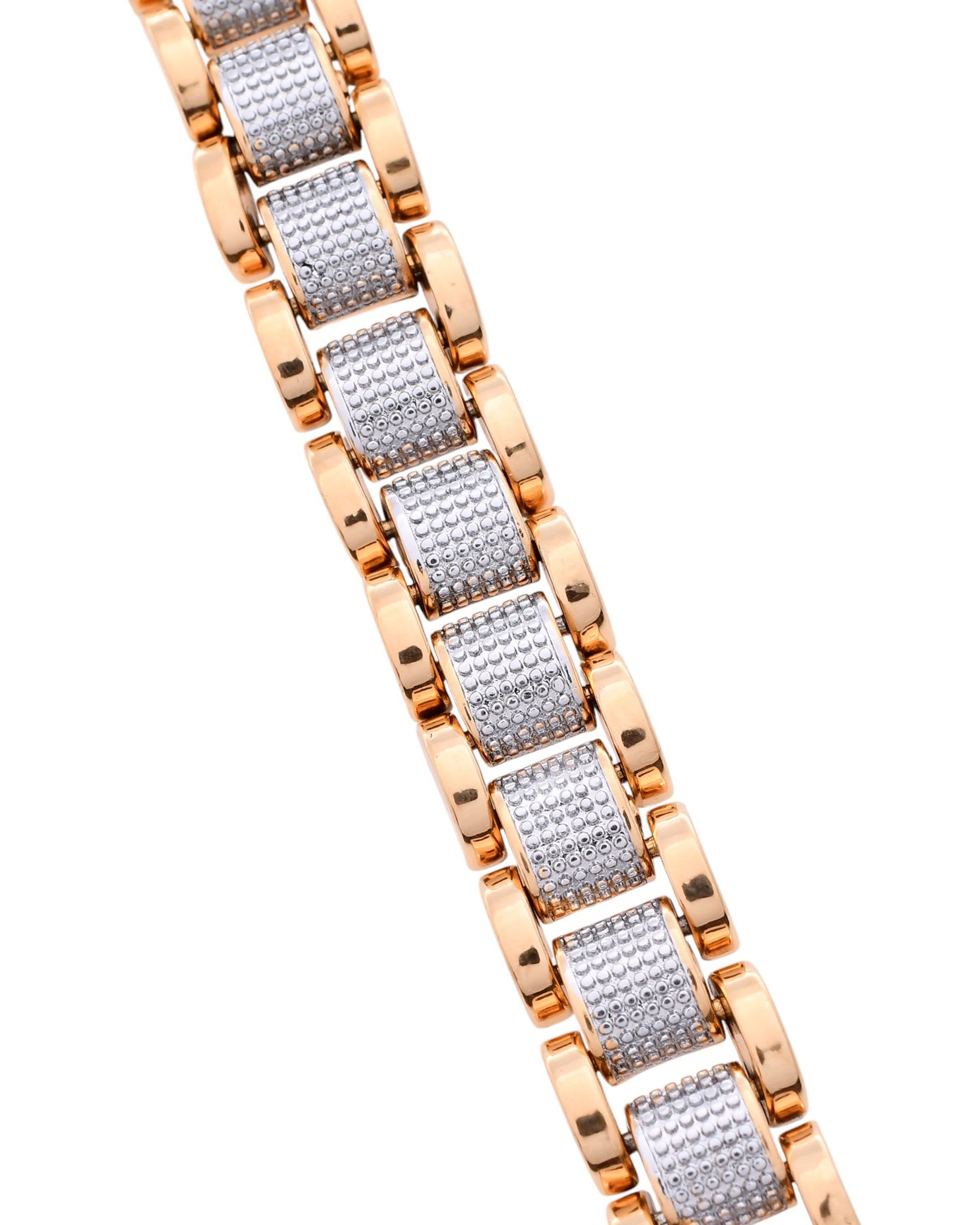 VOJ Men's Dual Toned Designer Bracelet - Swadesiicart