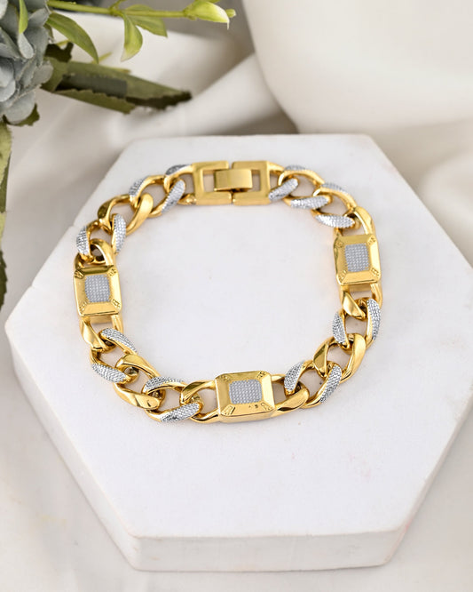 VOJ Dual Toned Men's Elgent Stylish Bracelet - Swadesiicart