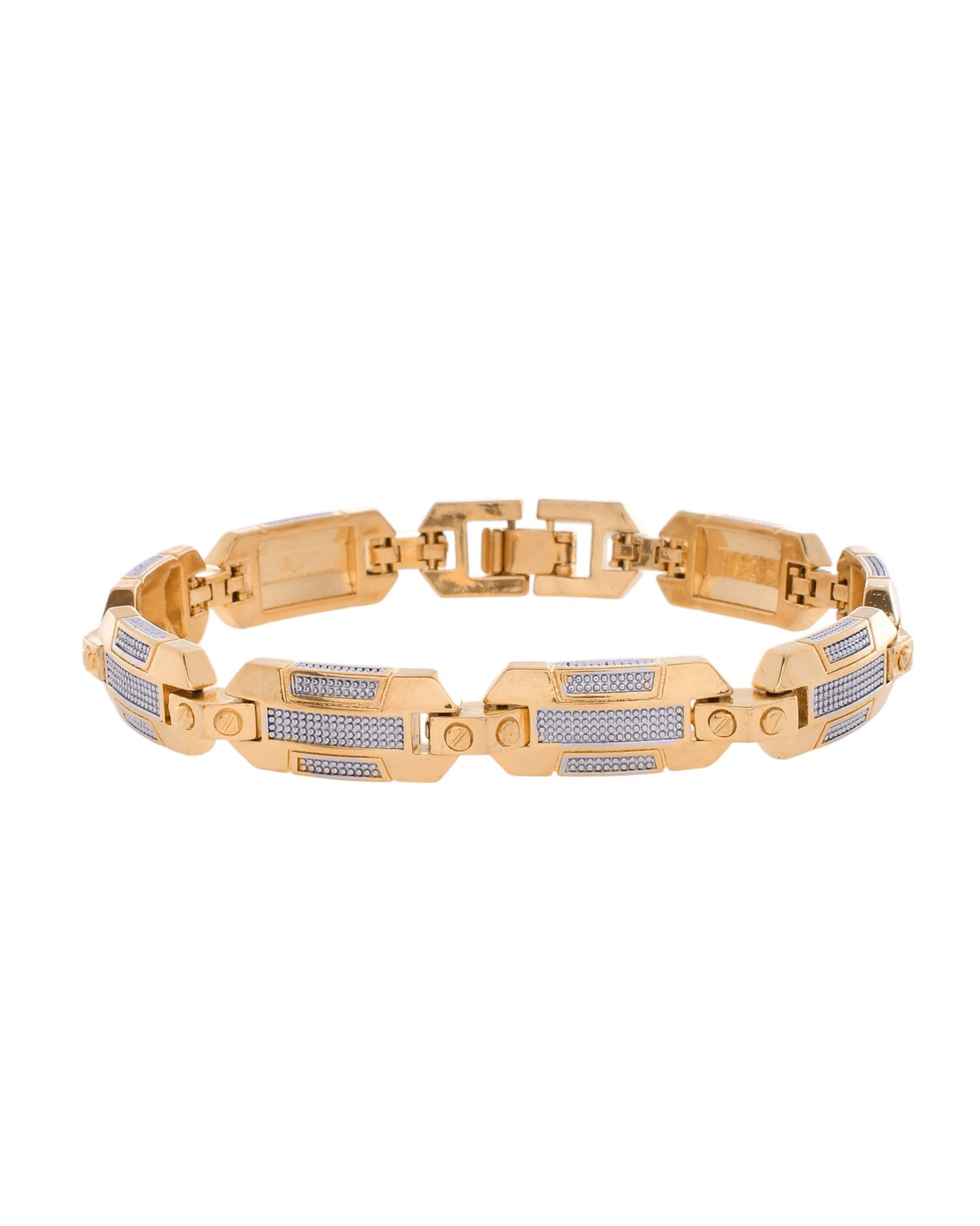 VOJ Men's Dual Toned Stylish Bracelet - Swadesiicart