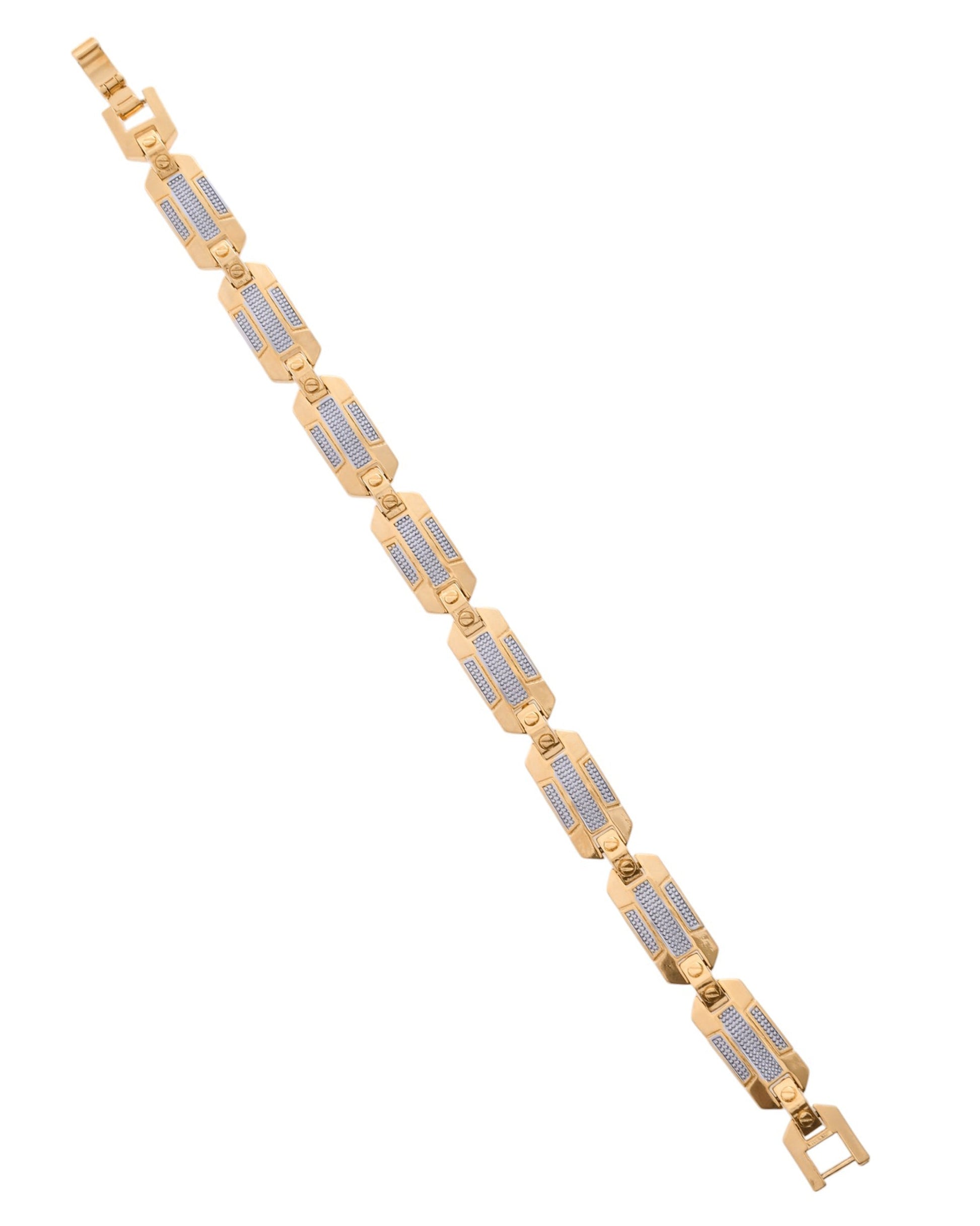 VOJ Men's Dual Toned Stylish Bracelet - Swadesiicart
