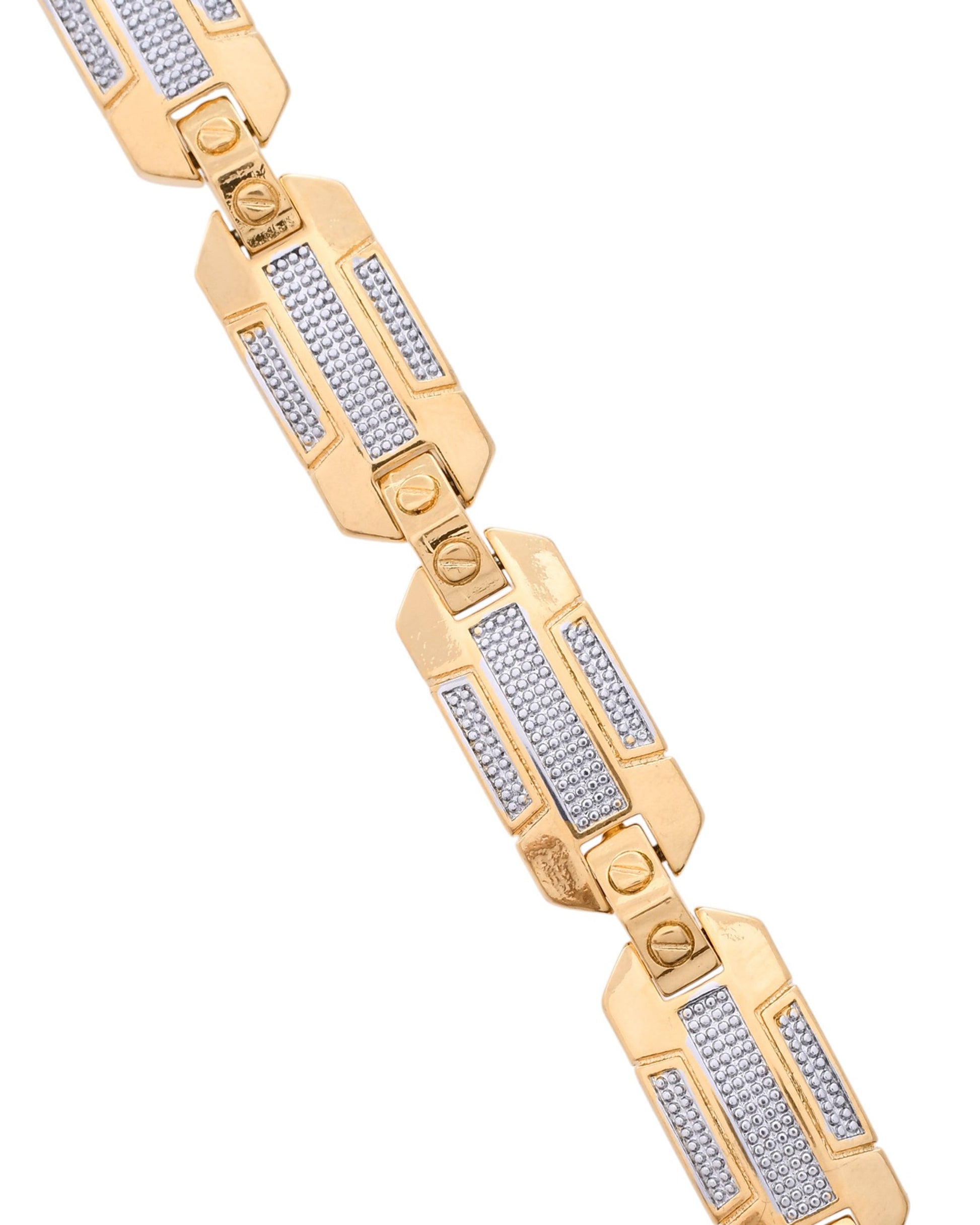 VOJ Men's Dual Toned Stylish Bracelet - Swadesiicart