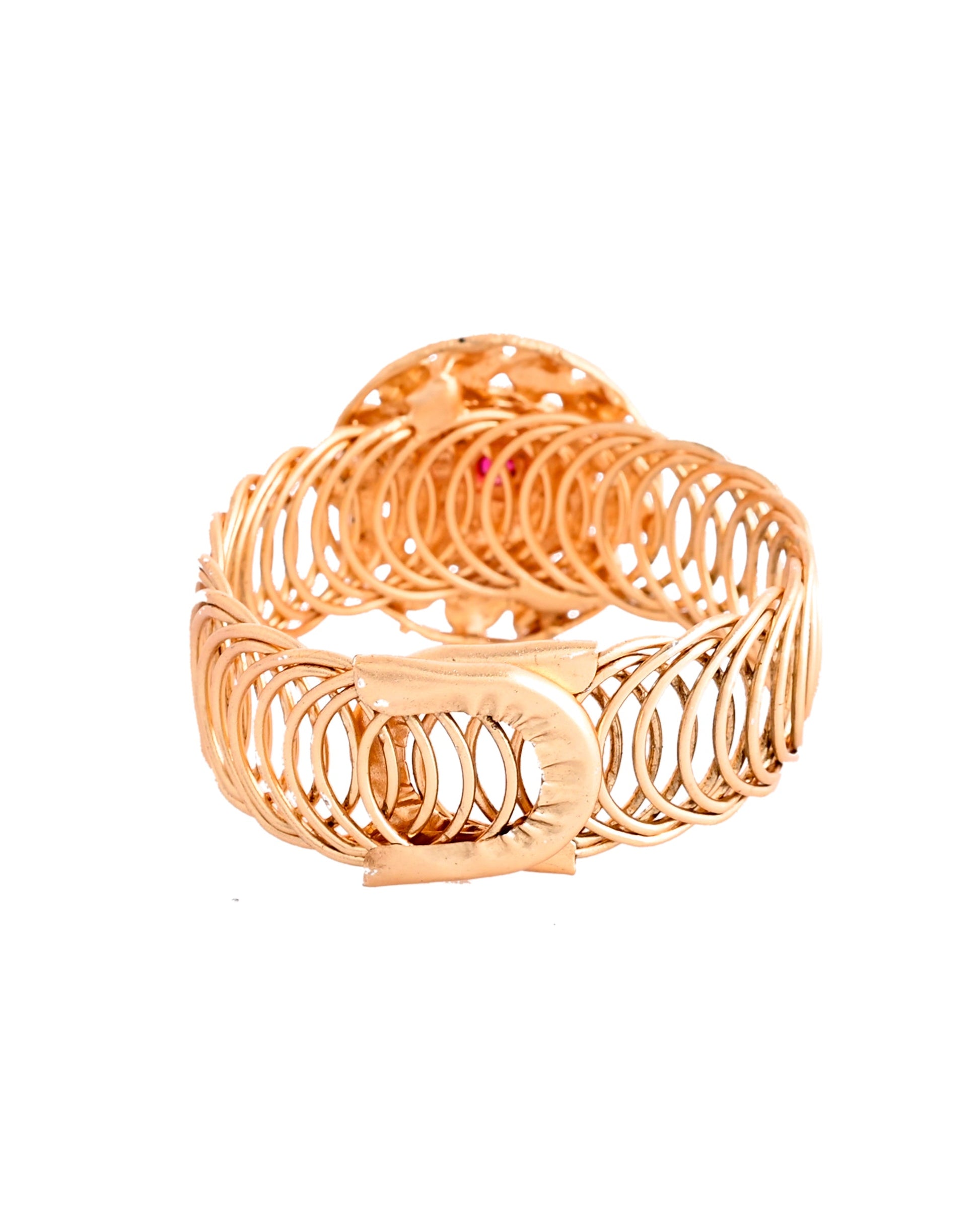 VOJ Kundan Studded Circular Women's Bracelet - Swadesiicart