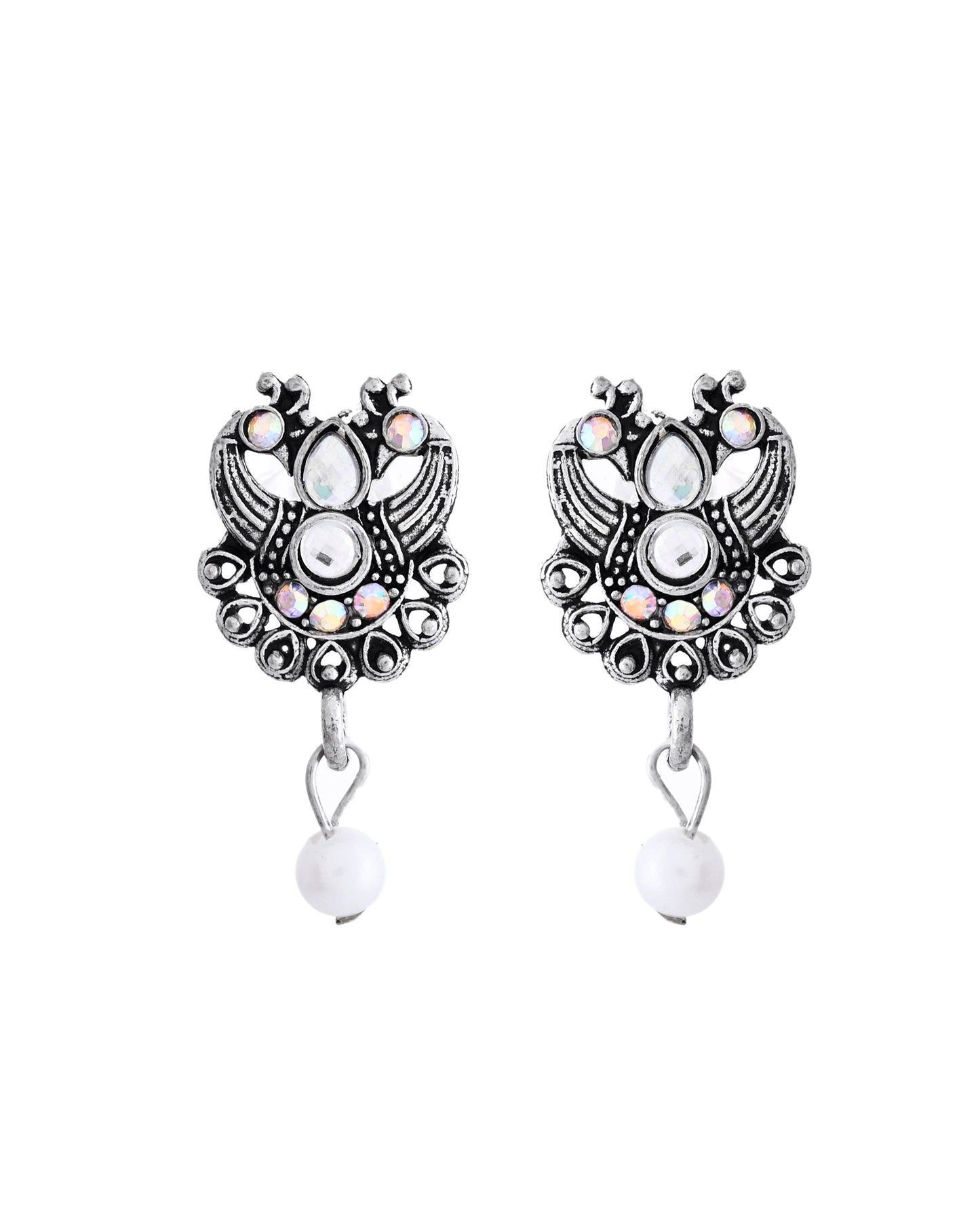 VOJ Silver Plated Oxidized Temple Jewellery Set - Swadesiicart