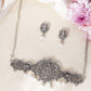 VOJ Silver Plated Oxidized Temple Jewellery Set - Swadesiicart