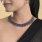 VOJ Silver Plated Oxidized Multi Color Stone Choker With Earrings Set - Swadesiicart