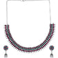 VOJ Silver Plated Oxidized Multi Color Stone Choker With Earrings Set - Swadesiicart