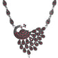 VOJ Silver Plated Peacock Shaped Multi Color Stone Studded Jewellery Set - Swadesiicart