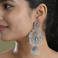 VOJ Silver Plated Radha Krishna Shaped Oxidized Earrings - Swadesiicart