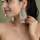 VOJ Silver Plated Radha Krishna Shaped Oxidized Earrings - Swadesiicart