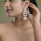 VOJ White Oxidized Mult Layer Chandbali Earrings - Swadesiicart