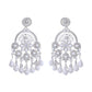 VOJ Elegent White Ethnic Chandbali Earrings With Pearl And Stone Earrings - Swadesiicart