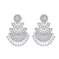 VOJ White Oxidized Multi Layered Stone Studded Earrings - Swadesiicart