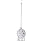 VOJ White Stone Studded Jhumkar Earrings With Maang Tikka - Swadesiicart