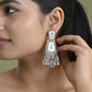 VOJ Silver Plated Moon Stone Studded Elegent Earrings - Swadesiicart
