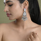 VOJ Silver Plated Moon Stone Studded Elegent Earrings - Swadesiicart