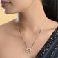 VOJ Gold-Polished AD Studded Half Done Shape Mangalsutra - Swadesiicart