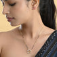 VOJ Gold-Polished AD Studded Half Done Shape Mangalsutra - Swadesiicart