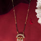VOJ Gold-Polished AD Studded Half Done Shape Mangalsutra - Swadesiicart