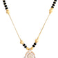 VOJ Gold-Polished Stone Studded Triangular Shaped Mangalsutra - Swadesiicart