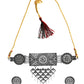 VOJ Silver Plated Oxidized Choker With Earrings Set - Swadesiicart