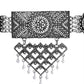 VOJ Silver Plated Oxidized Choker With Earrings Set - Swadesiicart