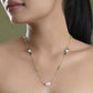 VOJ Gold-Polished Green Beaded Chain For Women | Swadesiicart