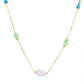 VOJ Gold-Polished Green Beaded Chain For Women | Swadesiicart