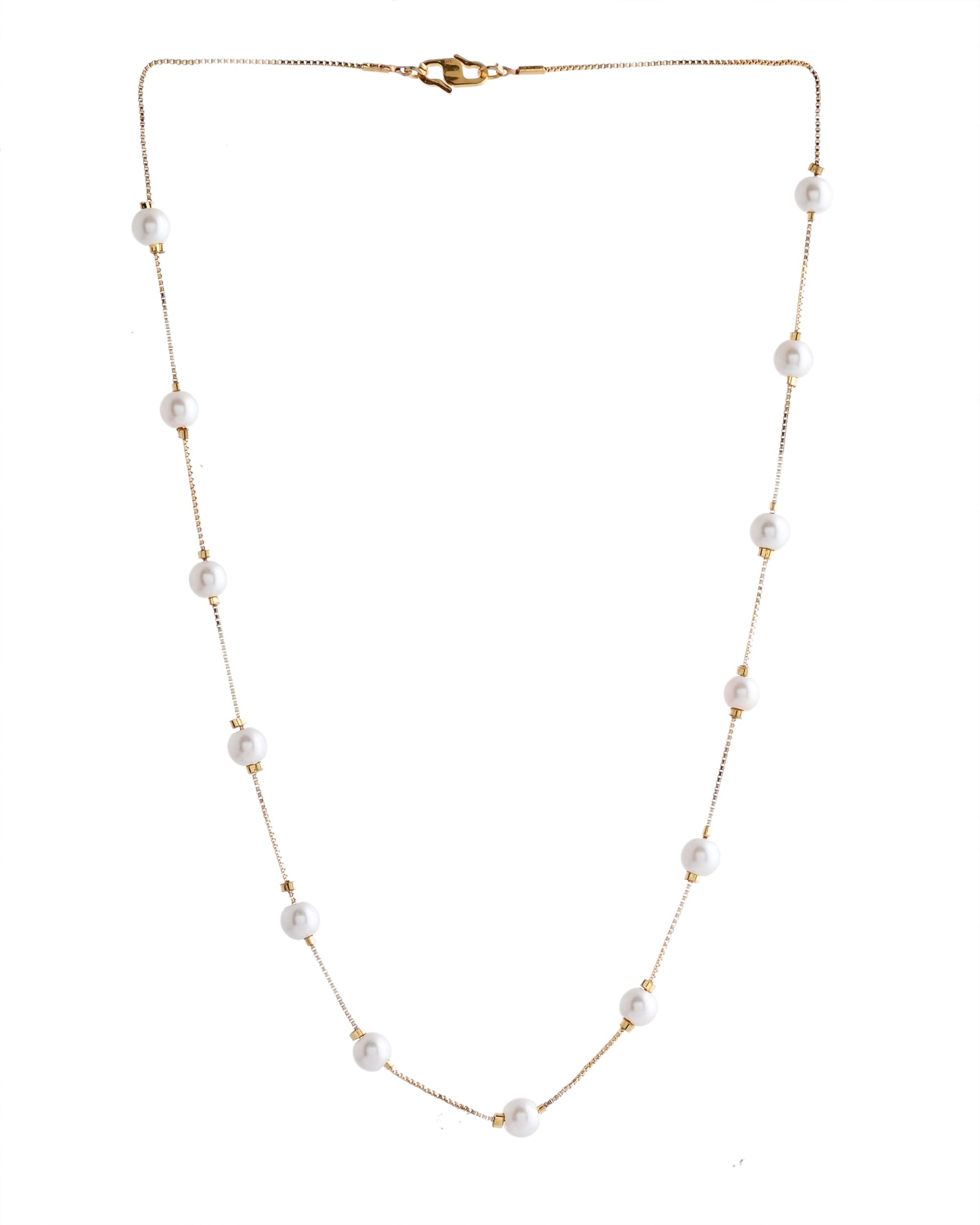 VOJ Gold-Polished Pearl Chain For Women | Swadesiicart