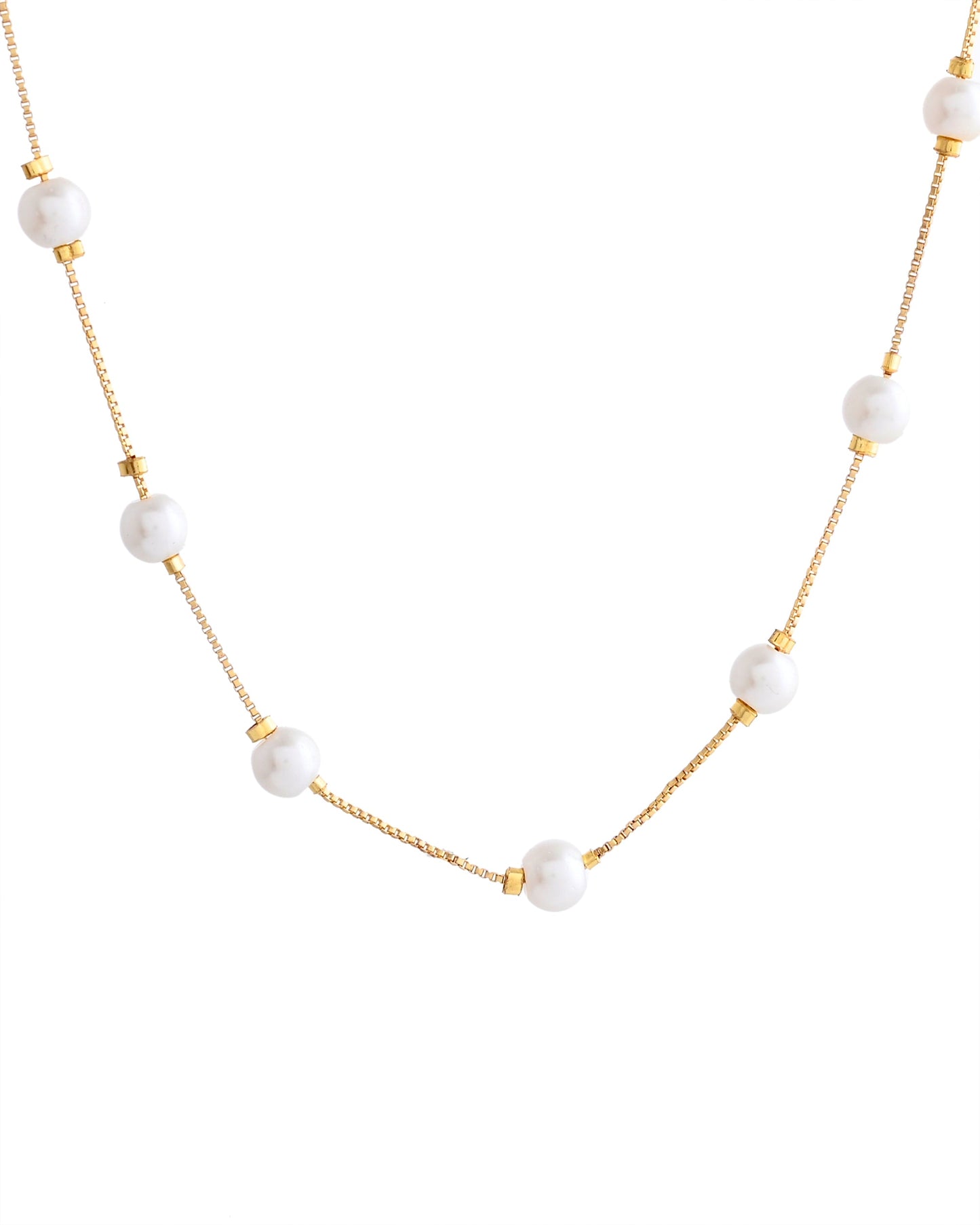 VOJ Gold-Polished Pearl Chain For Women | Swadesiicart