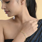 VOJ Gold-Polished Heart Shapped AD Stone Studded Women's Bracelet - Swadesiicart