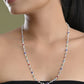 VOJ Silver Plated Multi Colour Stone Heart Shape Chain | Swadesiicart