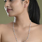 VOJ Silver Plated Multi Colour Stone Heart Shape Chain | Swadesiicart