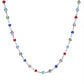 VOJ Silver Plated Multi Colour Stone Heart Shape Chain | Swadesiicart