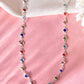 VOJ Silver Plated Multi Colour Stone Heart Shape Chain | Swadesiicart