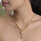 VOJ Gold-Polished Stainless Steel Stone Studded Chain For Women | Swadesiicart