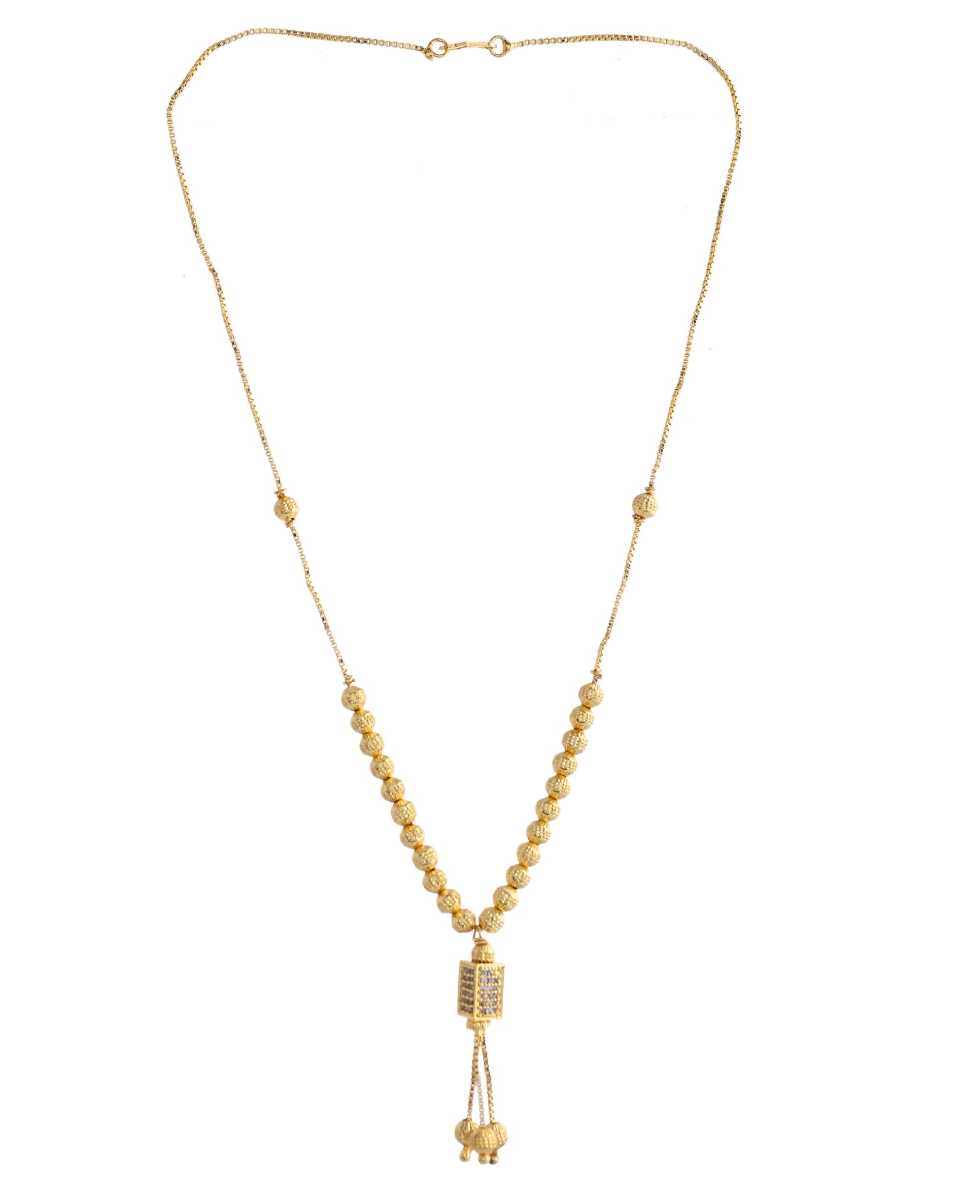 VOJ Gold-Polished Stainless Steel Stone Studded Chain For Women | Swadesiicart