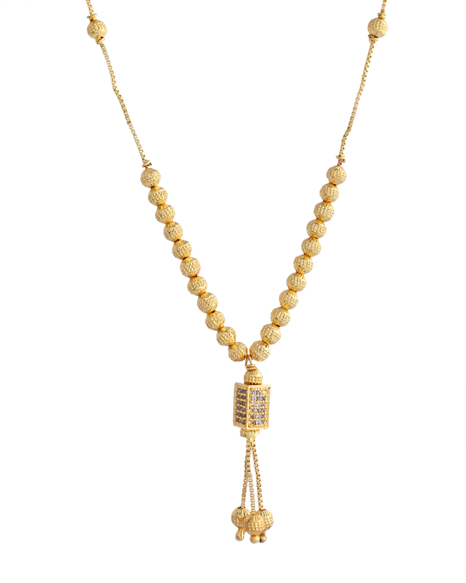 VOJ Gold-Polished Stainless Steel Stone Studded Chain For Women | Swadesiicart