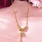 VOJ Gold-Polished Stainless Steel Multi Color Stone Studded Chain For Women | Swadesiicart