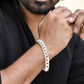 VOJ Silver Plated Stainless Steel Elegent Men's Bracelet - Swadesiicart