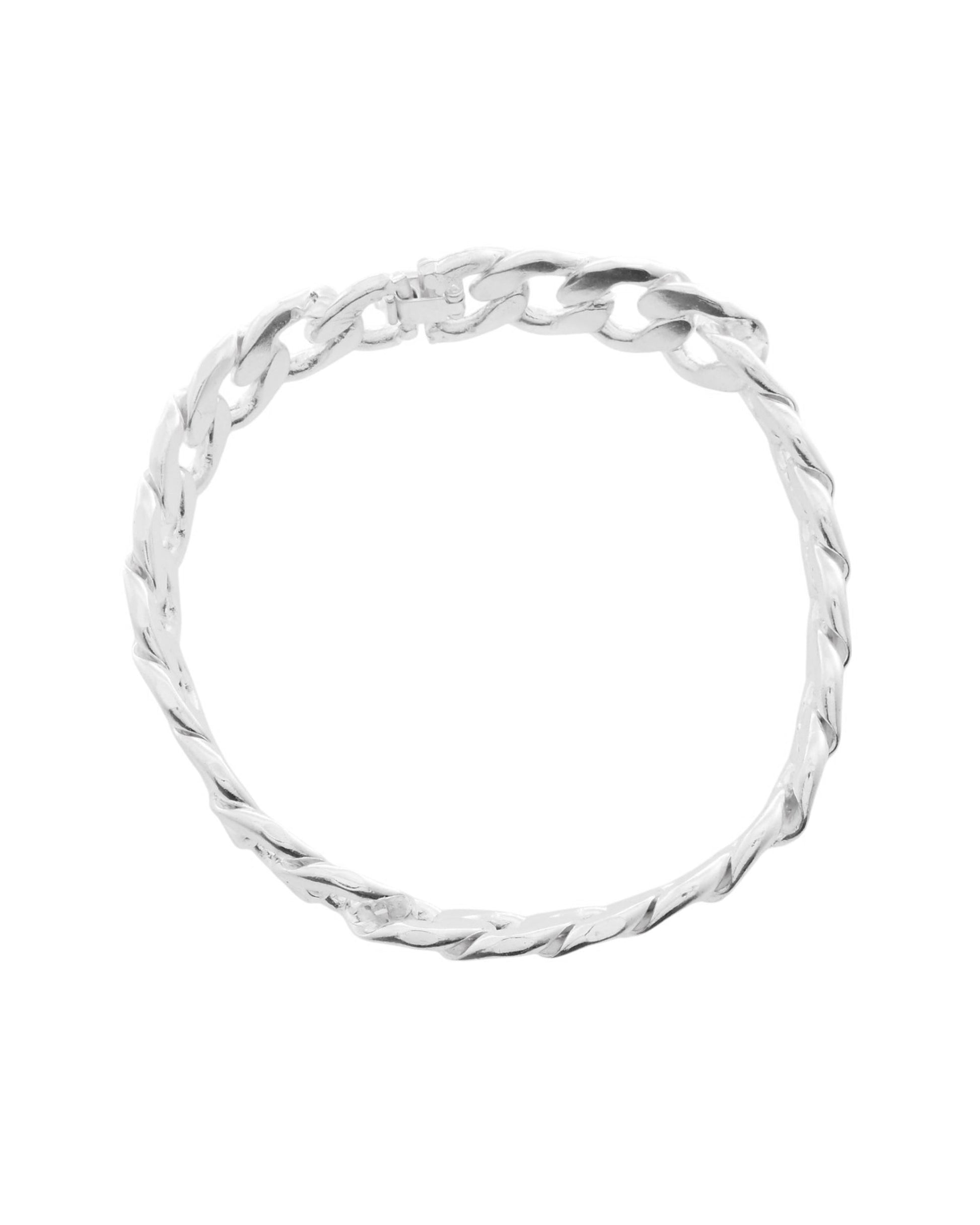 VOJ Silver Plated Stainless Steel Elegent Men's Bracelet - Swadesiicart