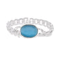 VOJ Silver Plated Blue Stone Men's Bracelet - Swadesiicart