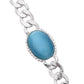 VOJ Silver Plated Blue Stone Men's Bracelet - Swadesiicart